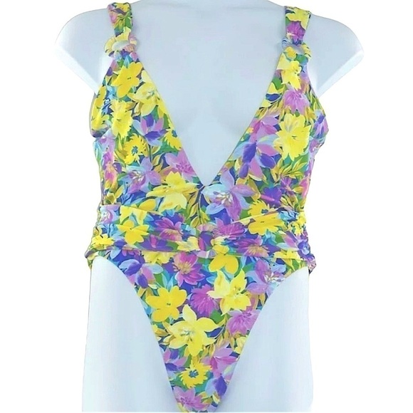 NWT For Love & Lemons For Victoria's Secret Daffodil One Piece Swimsuit XL - Picture 5 of 15